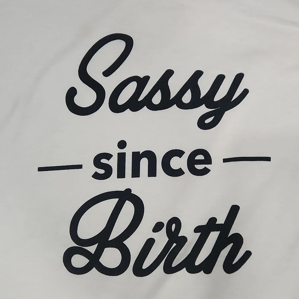 Black and White Sassy since Birth Ringer Shortsleeve Shirt - Picture 2 of 4